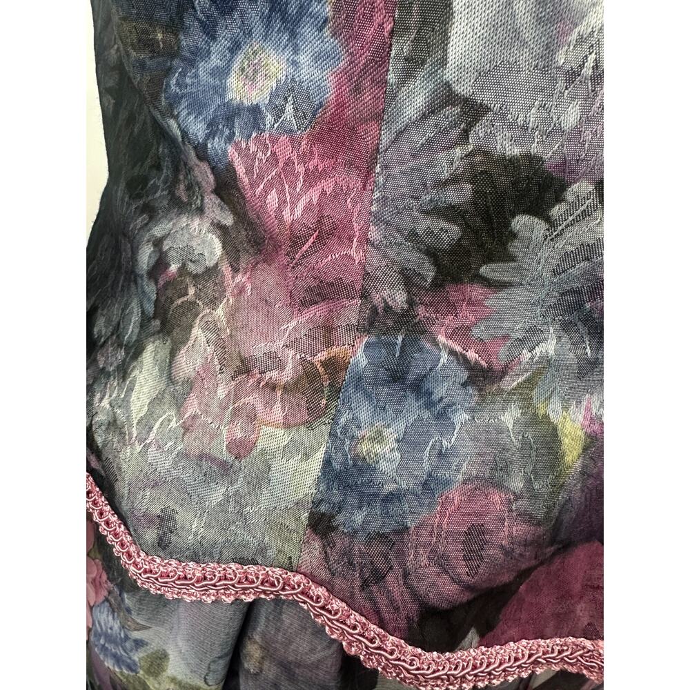 Vintage Unbranded Floral Peplum Dress Secretary Romantic Prairie Layered Size 16 - Picture 6 of 16